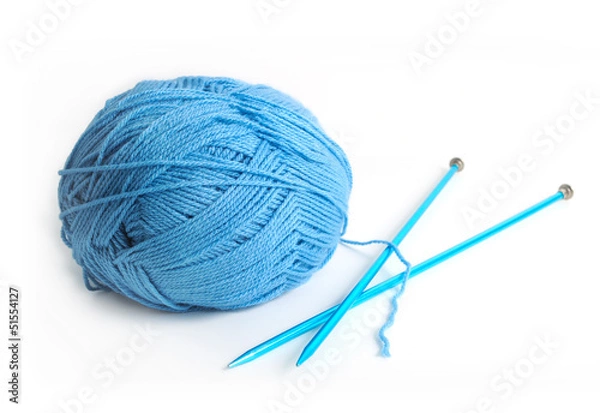 Obraz Blue Yarn and Needles