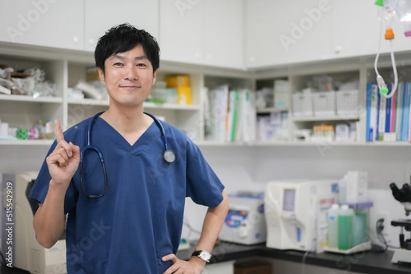 Fototapeta 病院のお医者さん男性