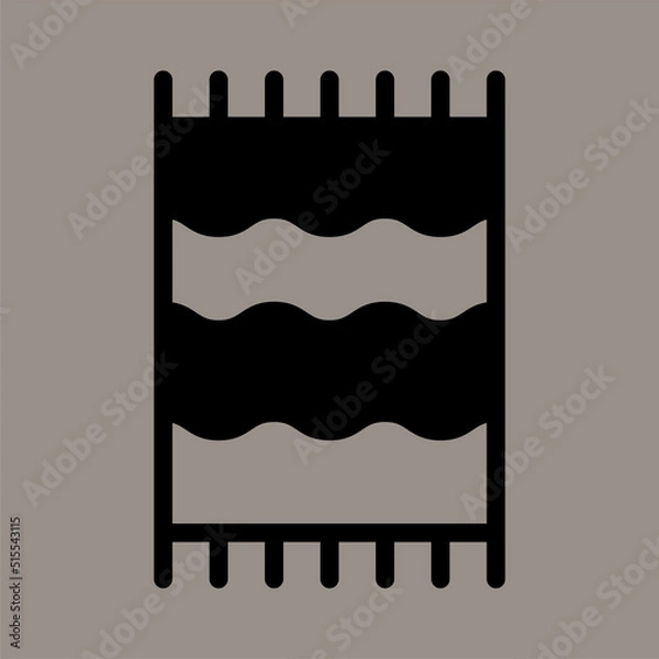 Obraz Icon, logo, vector illustration of towel isolated on gray background. suitable for beauty, bathing purposes, patterns, designs and logos.