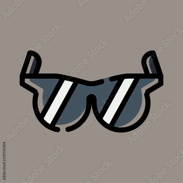 Fototapeta Icon, logo, vector illustration of glasses isolated on gray background. suitable for fashion, patterns, designs and logos.