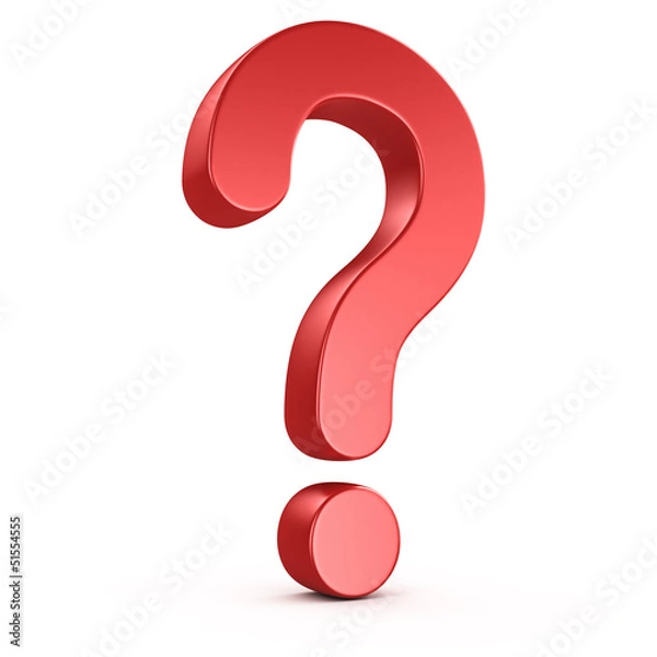 Fototapeta Red question mark , isolated on white