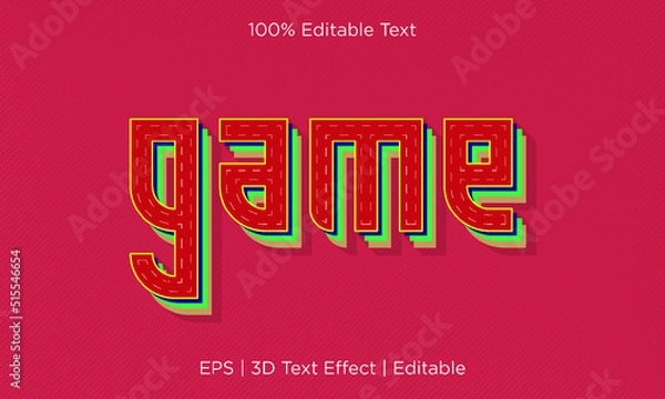Obraz Game 3D Unique Vector Text Effect