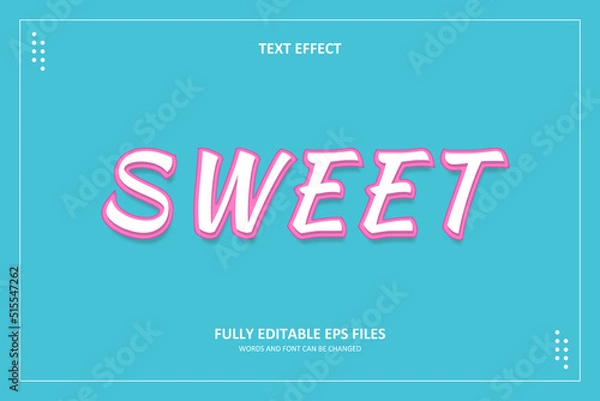 Fototapeta 3D Sweet Pink Modern Text effect Template Editable