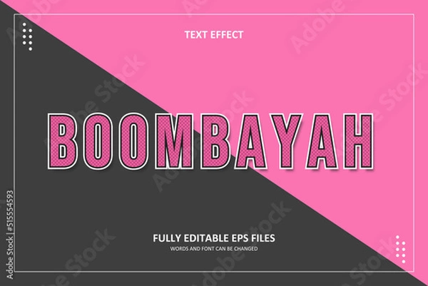 Obraz 3D Black Pink Polkadot Texture Sticker Text Effect Template Editable