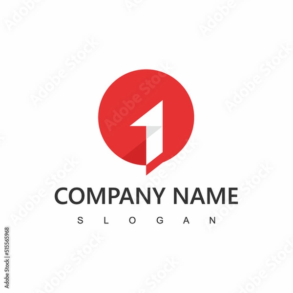 Obraz Number One Negative Space Logo Concept