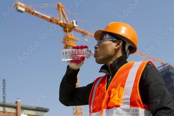 Obraz Engineer drinking water