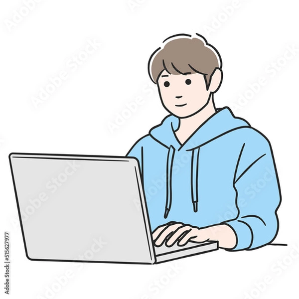 Fototapeta パソコン作業をする男性