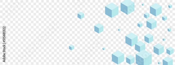 Obraz Gray Cubic Background Transparent Vector. Polygon Geometry Template. Monochrome Cube Futuristic Texture. Minimal Card. Grey Web Box.