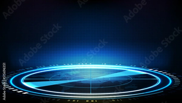 Obraz abstract background of futuristic technology screen scan radar interface hud