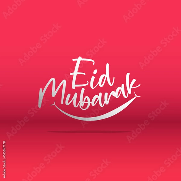 Fototapeta a message meaning 'Happy feast' on a red background with a smiling mouth to celebrate feast of Muslims
