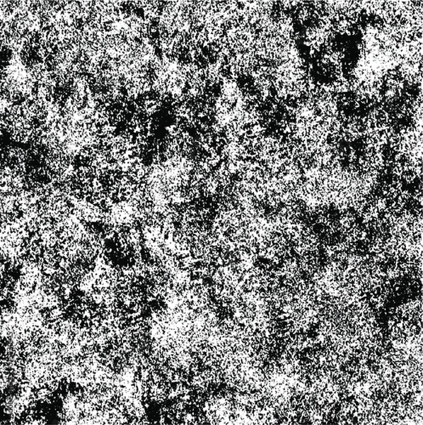 Fototapeta Monochrome texture composed of irregular graphic elements. Distressed uneven grunge background. Abstract vector illustration. Overlay for interesting effect and depth. Isolated on white background.