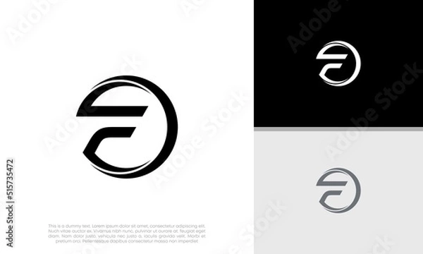 Fototapeta Initials F logo design. Initial Letter Logo.	