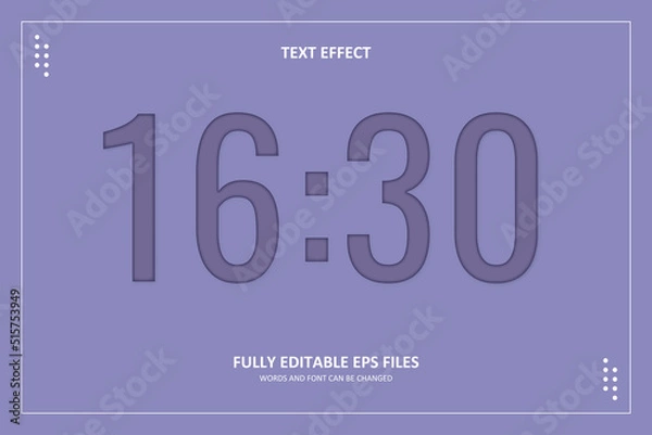 Obraz 3D Purple Cut Out Texture Text Effect Template Editable