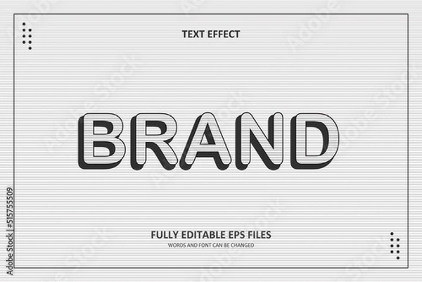 Obraz 3D Black and White Line Texture Text Effect Template Editable