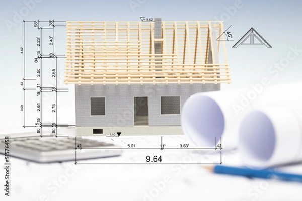 Obraz Eigenheim auf dem Reißbrett