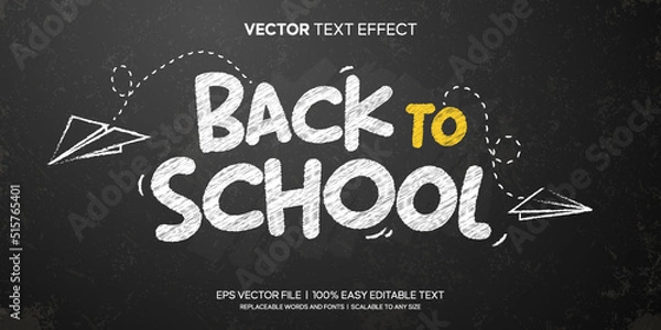 Obraz blackboard back to school chalk editable text effect