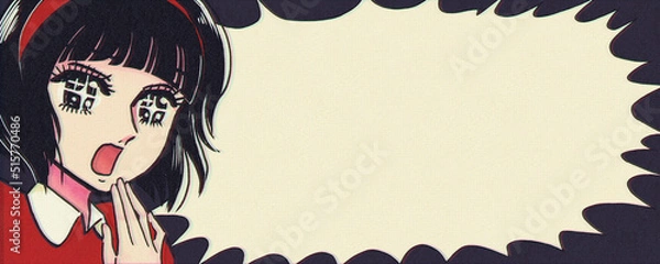 Obraz 昭和レトロ！セル画風の美少女叫びバナー
