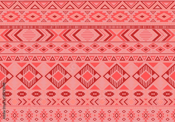 Fototapeta Boho pattern tribal ethnic motifs geometric seamless vector background. Fashionable indonesian tribal motifs clothing fabric textile print traditional design with triangle and rhombus shapes.