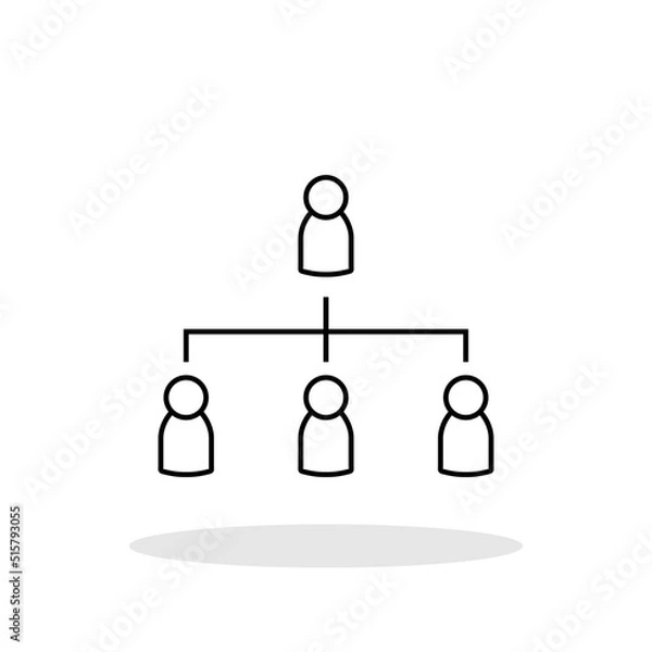 Obraz Organization chart hierarchy icon in trendy flat style. Organization symbol for your web site design, logo, app, UI Vector EPS 10.