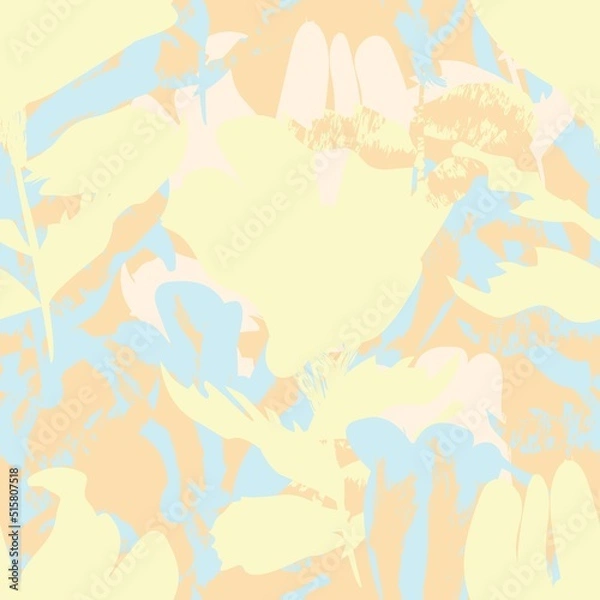 Fototapeta Floral Brush strokes Seamless Pattern Design