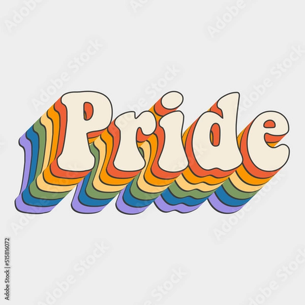 Fototapeta pride retro lgbt pride with rainbow shadow