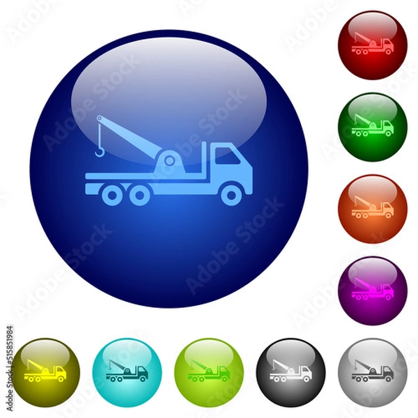 Obraz Crane truck color glass buttons