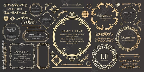 Fototapeta オシャレなフレーム。デザインテンプレート。ゴージャスな額のセット。