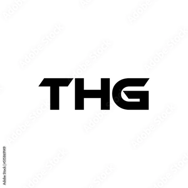 Fototapeta THG letter logo design with white background in illustrator, vector logo modern alphabet font overlap style. calligraphy designs for logo, Poster, Invitation, etc.