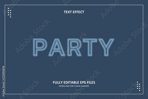 Obraz 3D Outline Text With White Neon Light Texture Text Effect Template Editable