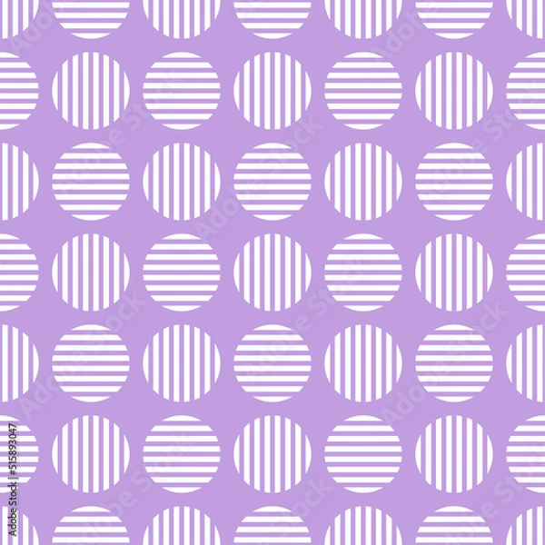 Fototapeta White circles seamless pattern with purple background.