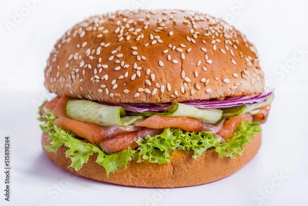 Fototapeta Burger with prosciutto