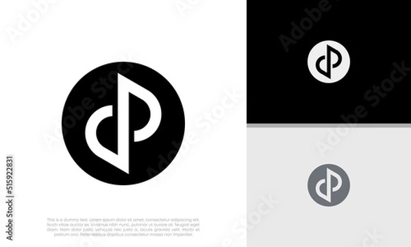 Fototapeta Initials DP logo design. Initial Letter Logo.	