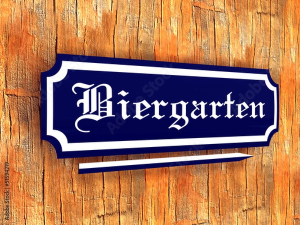 Obraz Hinweisschild Biergarten
