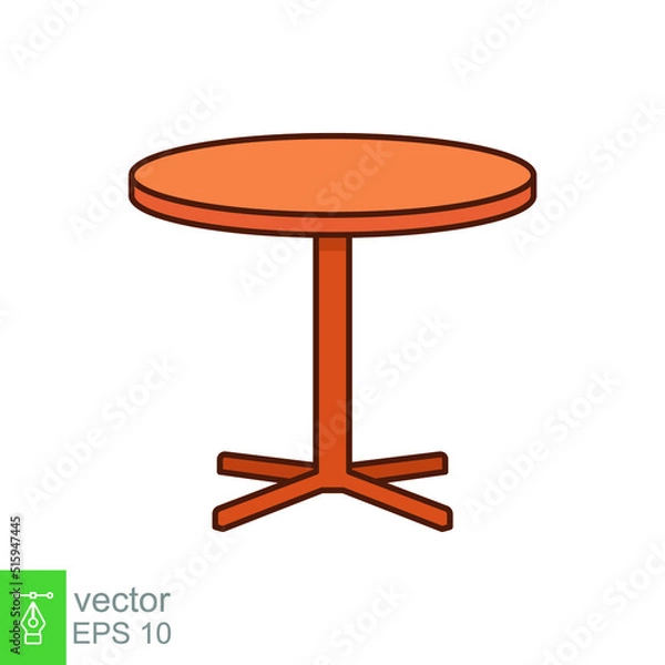 Fototapeta Circle table icon. Simple filled outline style. Round, pictogram, furniture, office, sign, conference, meeting, web, interior concept. Vector design illustration isolated on white background. EPS 10