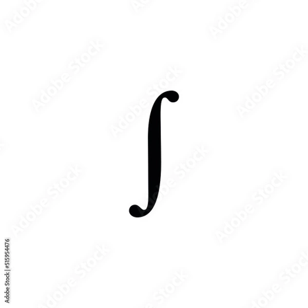Fototapeta black integral symbol mathematics vector illustration isolated on white background