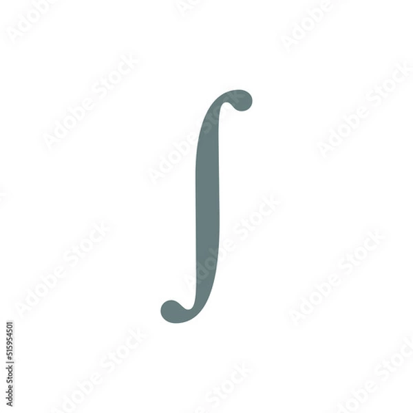 Fototapeta grey integral symbol mathematics vector illustration isolated on white background