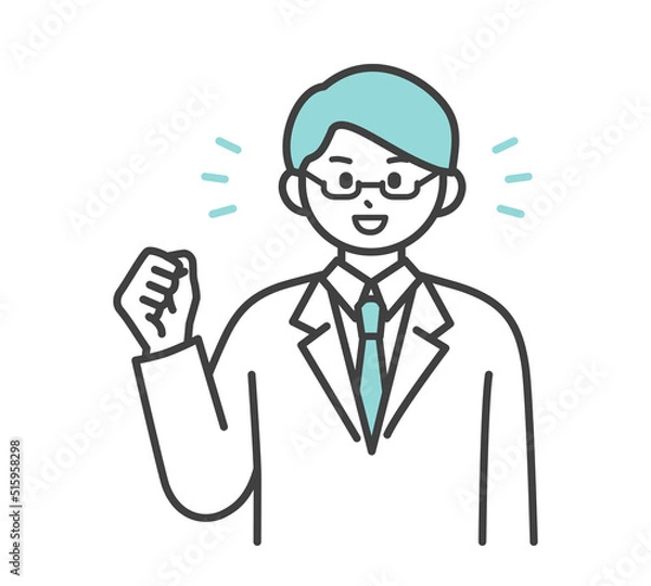 Fototapeta 医療従事者の表情とジェスチャーのイラスト素材