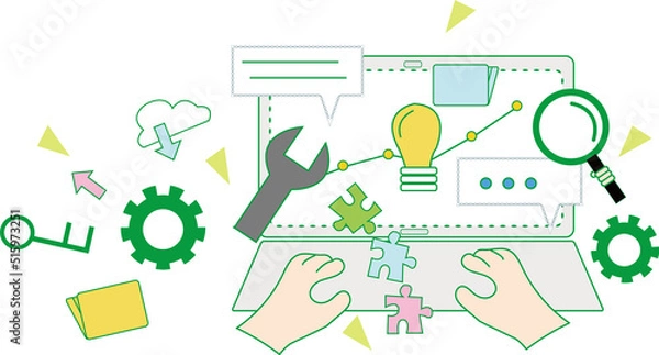 Fototapeta ソフトウエア開発（グリーン）