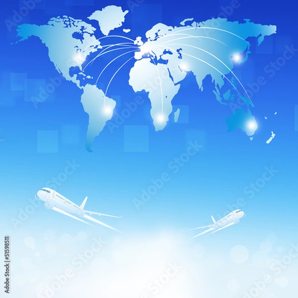 Obraz World Air Travel Destinations