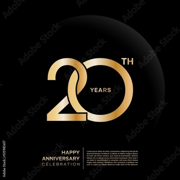 Obraz 20th year anniversary design template. vector template illustration