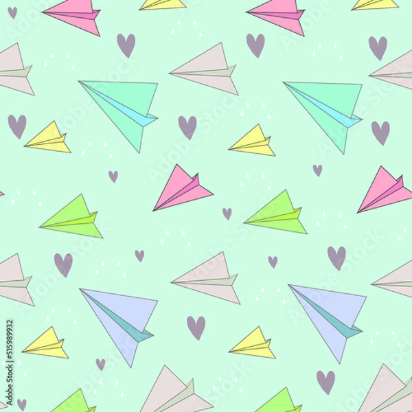 Obraz pastel pattern with paper airplanes