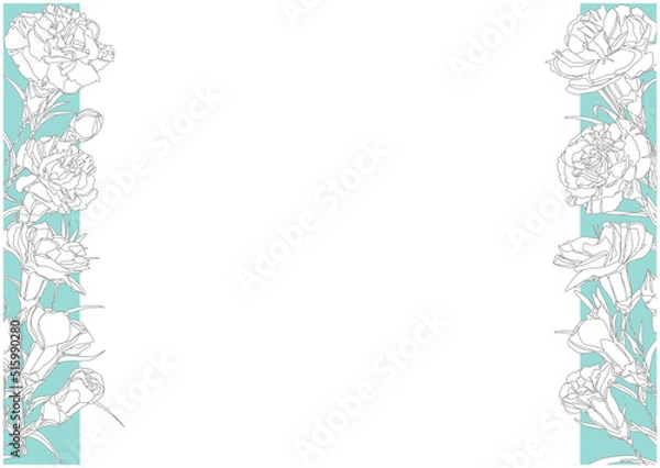 Fototapeta カーネーションの縦ラインフレーム