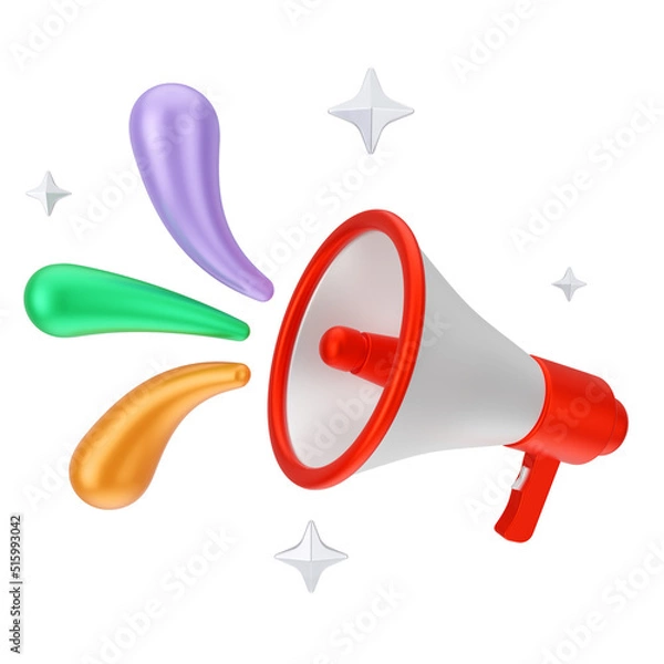 Obraz Creative concept of 3d render social media marketing cartoon illustration with 3d floating icon. 3D rendering