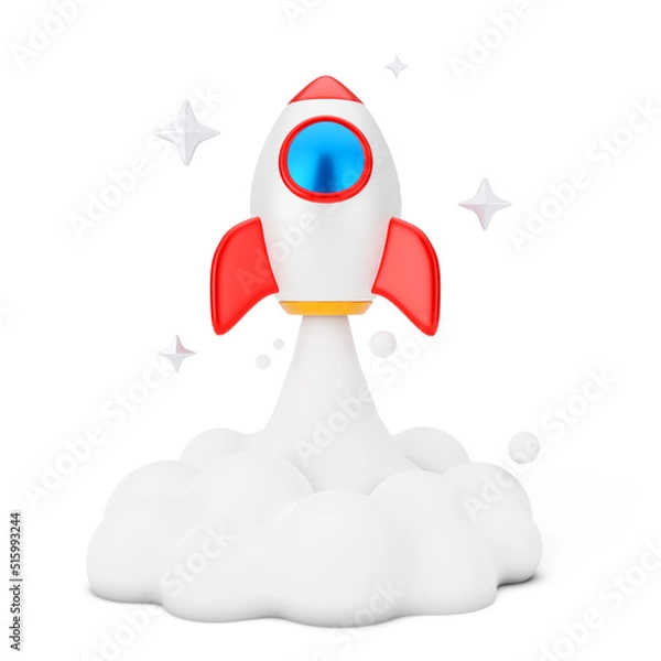 Obraz Creative concept of 3d render social media marketing cartoon illustration with 3d floating icon. 3D rendering