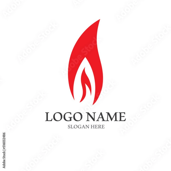 Fototapeta blazing fire, embers, fireball logo and symbol vector image. with template illustration editing.
