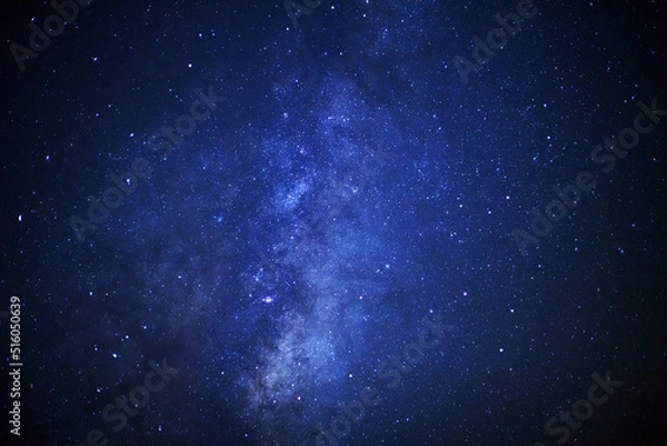 Fototapeta milky way galaxy and space dust in the universe, Long exposure photograph, with grain.