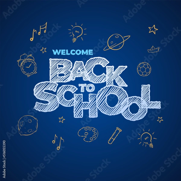 Fototapeta Welcome Back to School typographic vector design