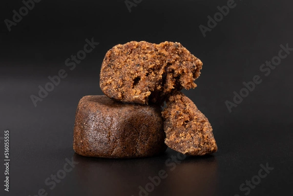Fototapeta high thc cannabis, concentrate marijuana in the form of hashish amber trichomes on dark background.