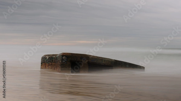 Fototapeta World War 2 bunker in the Pacific Ocean