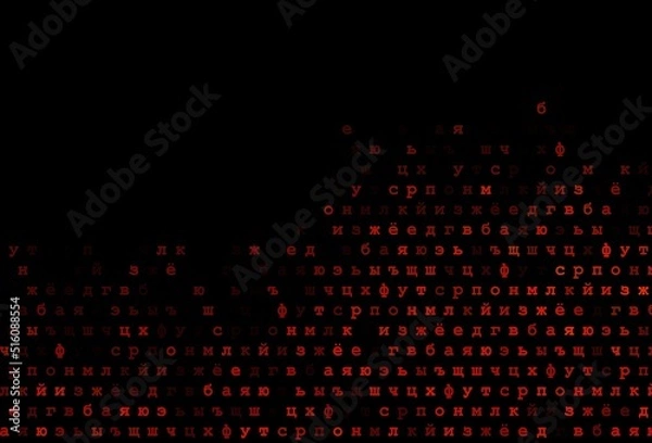 Obraz Dark orange vector pattern with ABC symbols.